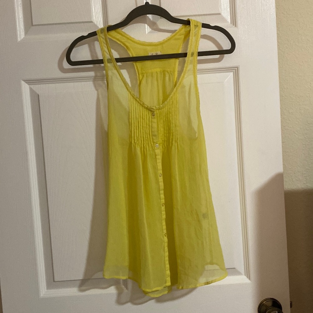 yellow tank top